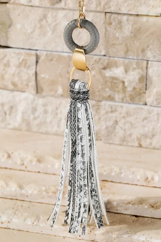 Faux Leather Tassel Necklace -- 5 Colors!