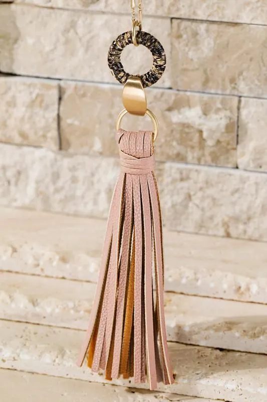 Faux Leather Tassel Necklace -- 5 Colors!