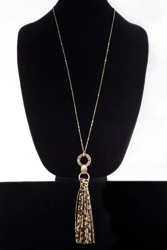 Faux Leather Tassel Necklace -- 5 Colors!