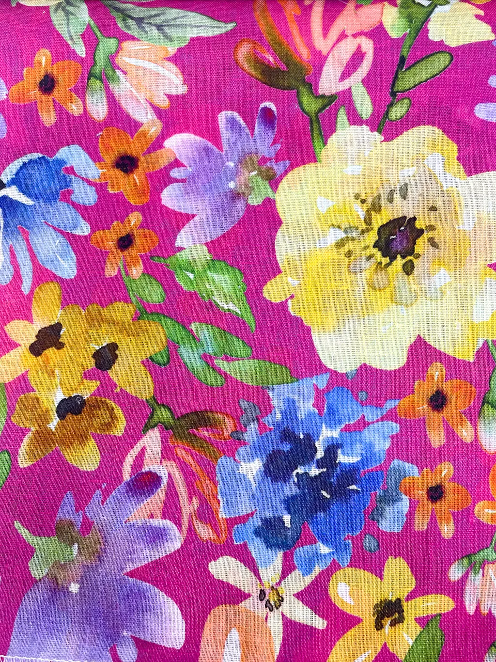 Floral Handkerchief Light Weight 100% Linen Fabric By The Yard/CL1103