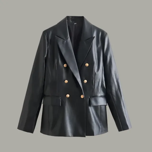Gianna – Elegant Leather Coat for Women