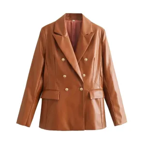 Gianna – Elegant Leather Coat for Women