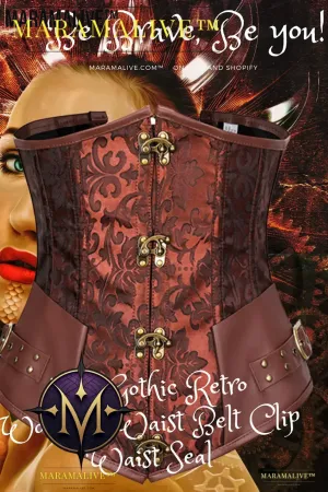Gothic Retro Women's Corset | Steampunk Bustier with Metal and buckled clasps