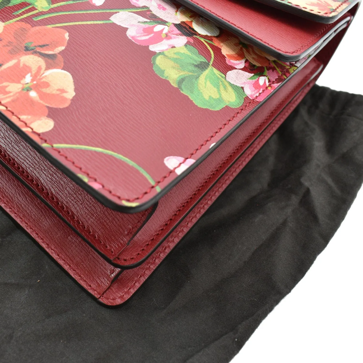 GUCCI Dionysus Floral Blooms Leather Shoulder Bag Red 400235