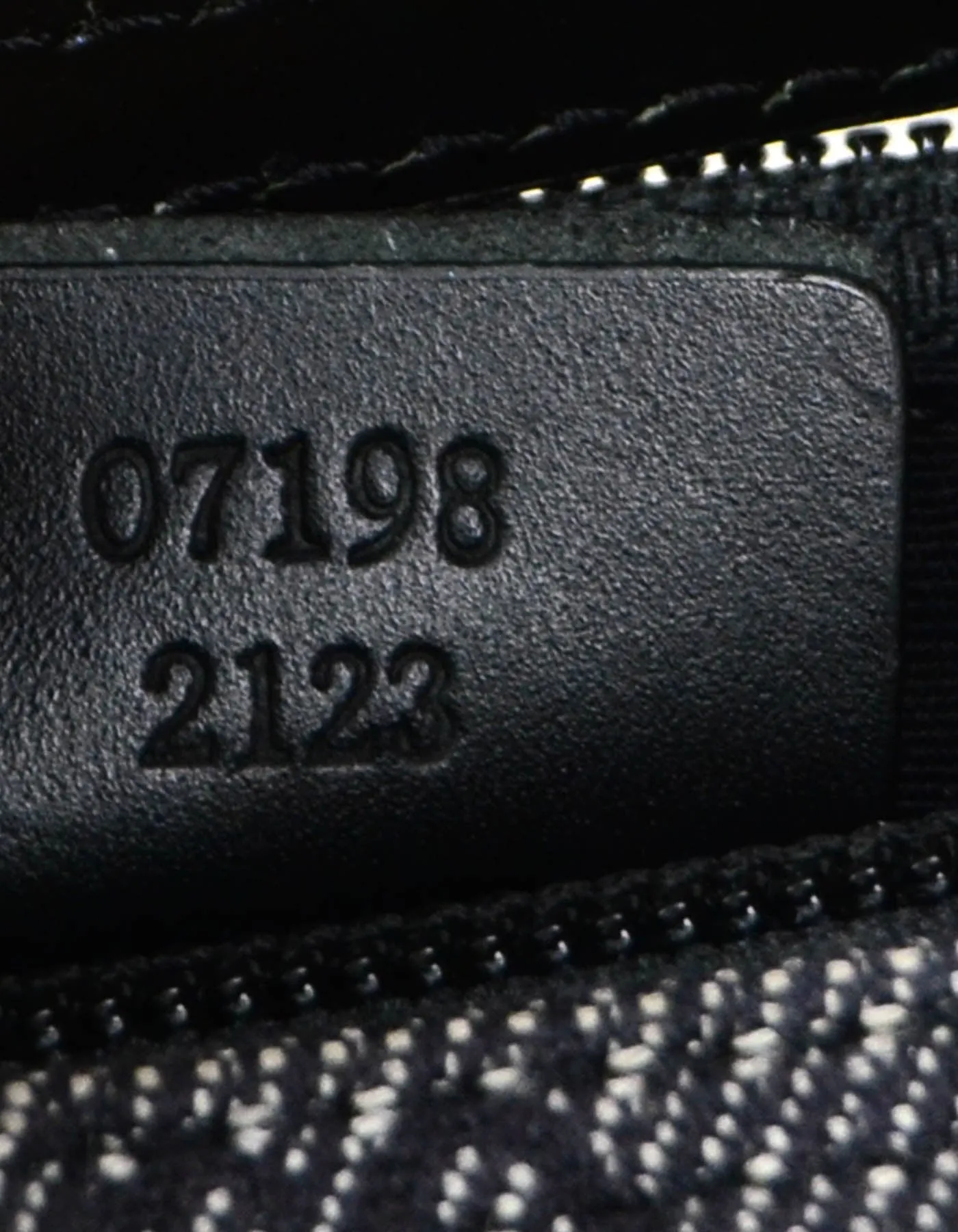 Gucci Vintage Black Denim Monogram Baguette Bag