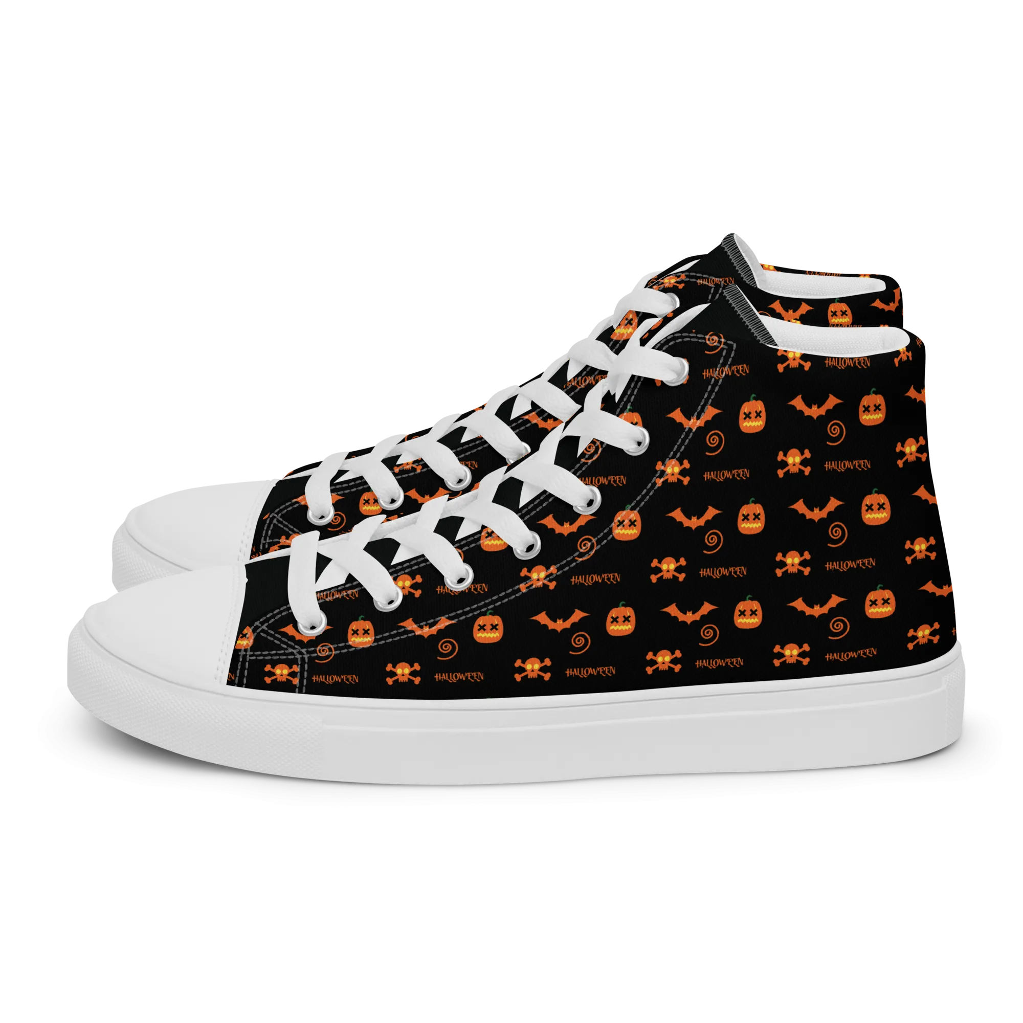 Halloween Women’s high top canvas shoes, Halloween All Over Print Women’s high top canvas shoes ,Women's shoes/Halloween Pattern