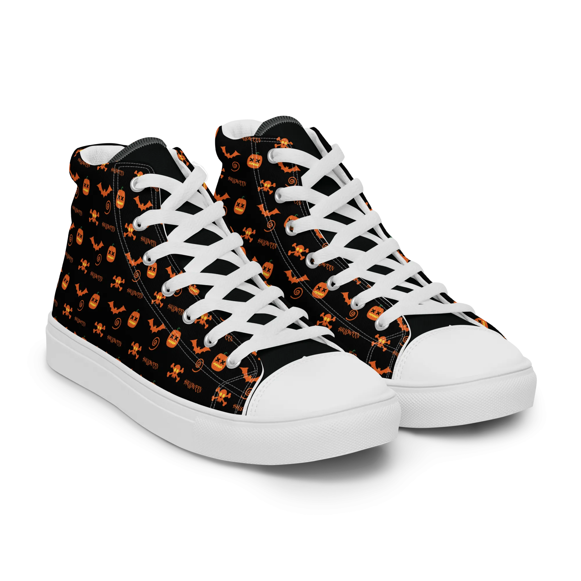 Halloween Women’s high top canvas shoes, Halloween All Over Print Women’s high top canvas shoes ,Women's shoes/Halloween Pattern