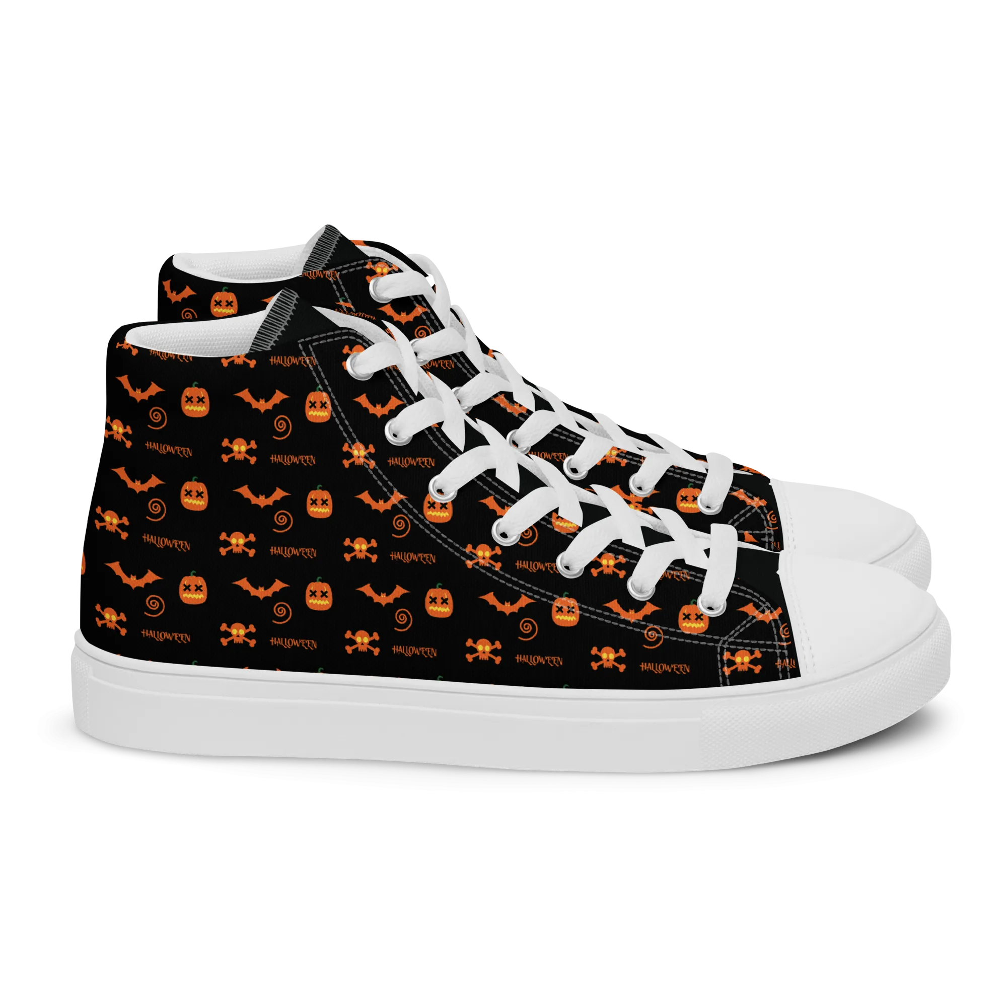 Halloween Women’s high top canvas shoes, Halloween All Over Print Women’s high top canvas shoes ,Women's shoes/Halloween Pattern