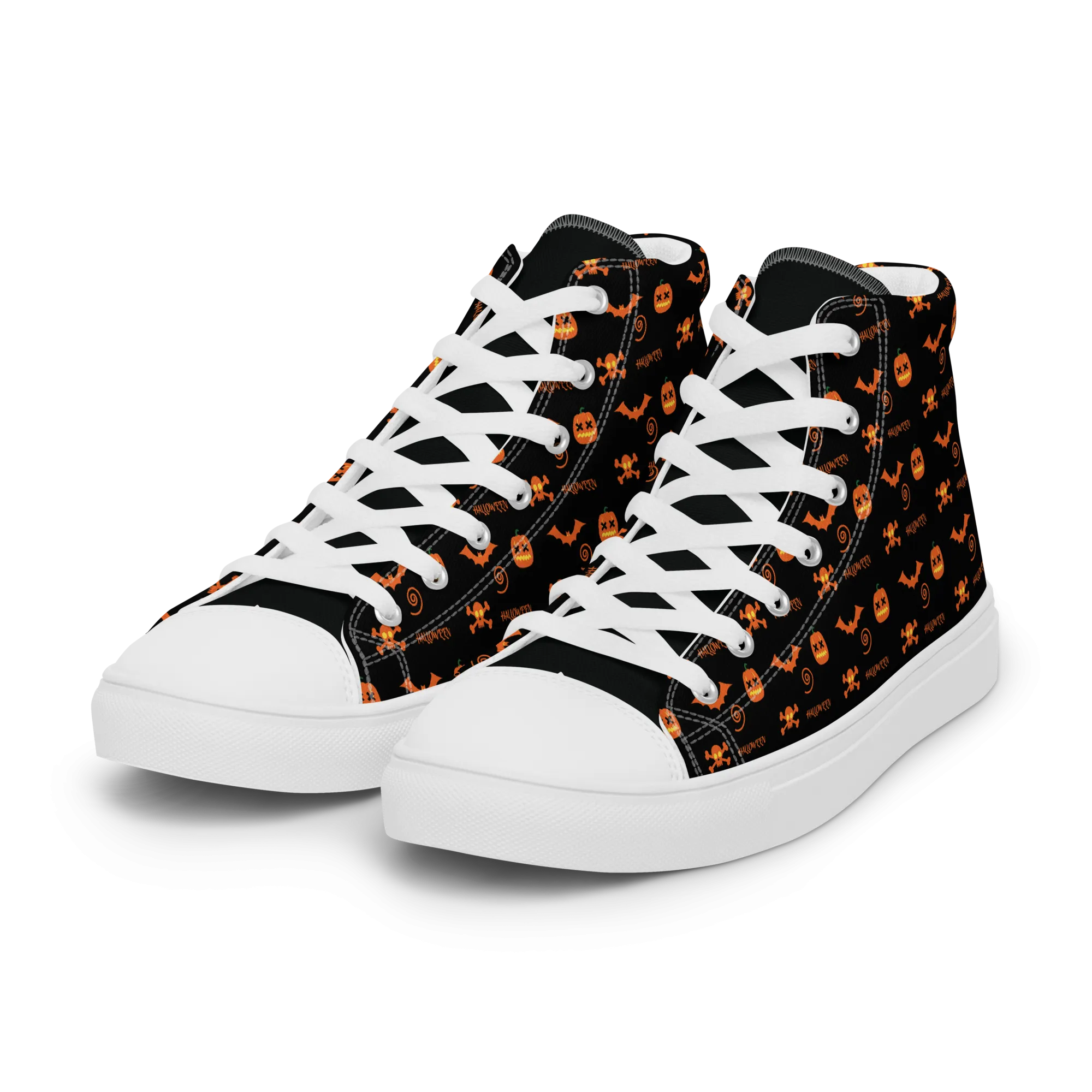 Halloween Women’s high top canvas shoes, Halloween All Over Print Women’s high top canvas shoes ,Women's shoes/Halloween Pattern