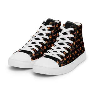 Halloween Women’s high top canvas shoes, Halloween All Over Print Women’s high top canvas shoes ,Women's shoes/Halloween Pattern