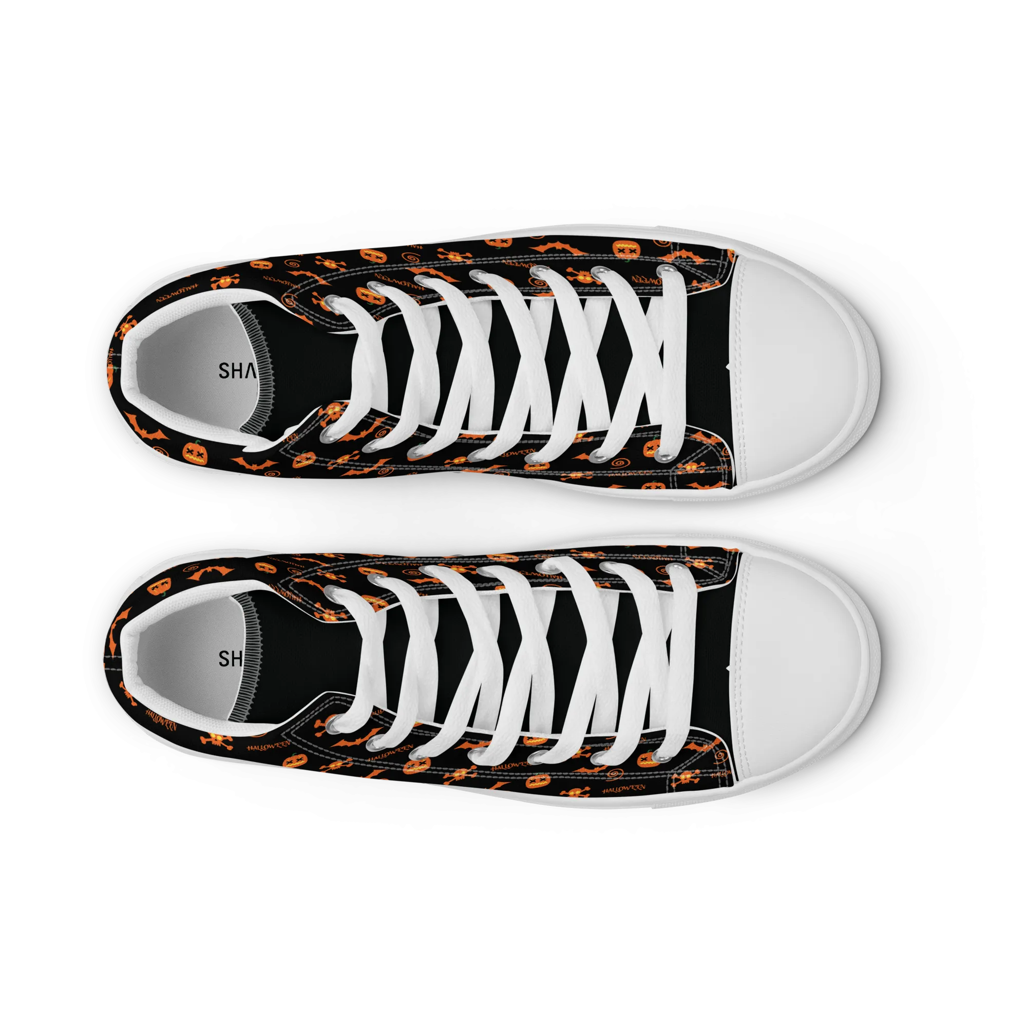 Halloween Women’s high top canvas shoes, Halloween All Over Print Women’s high top canvas shoes ,Women's shoes/Halloween Pattern