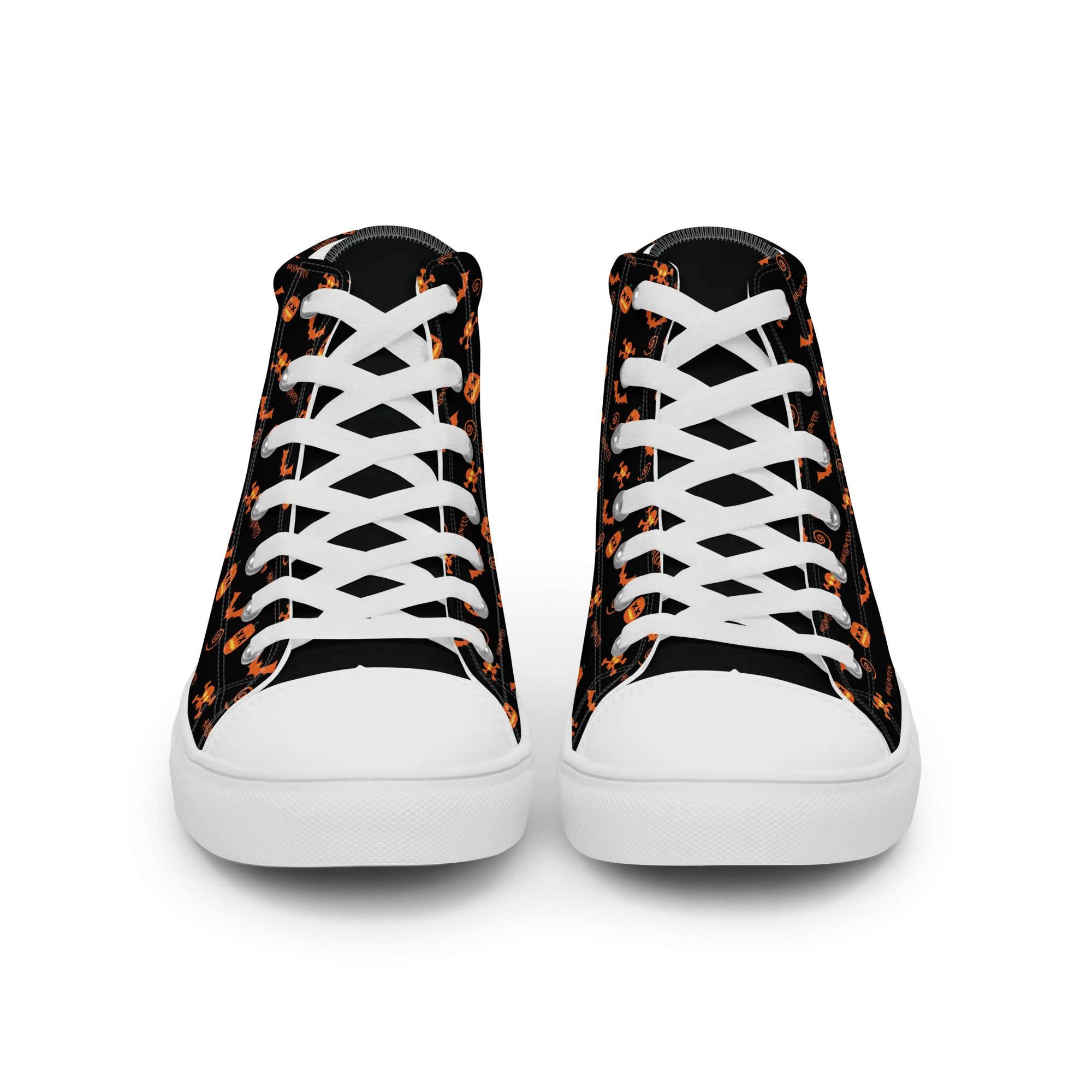 Halloween Women’s high top canvas shoes, Halloween All Over Print Women’s high top canvas shoes ,Women's shoes/Halloween Pattern