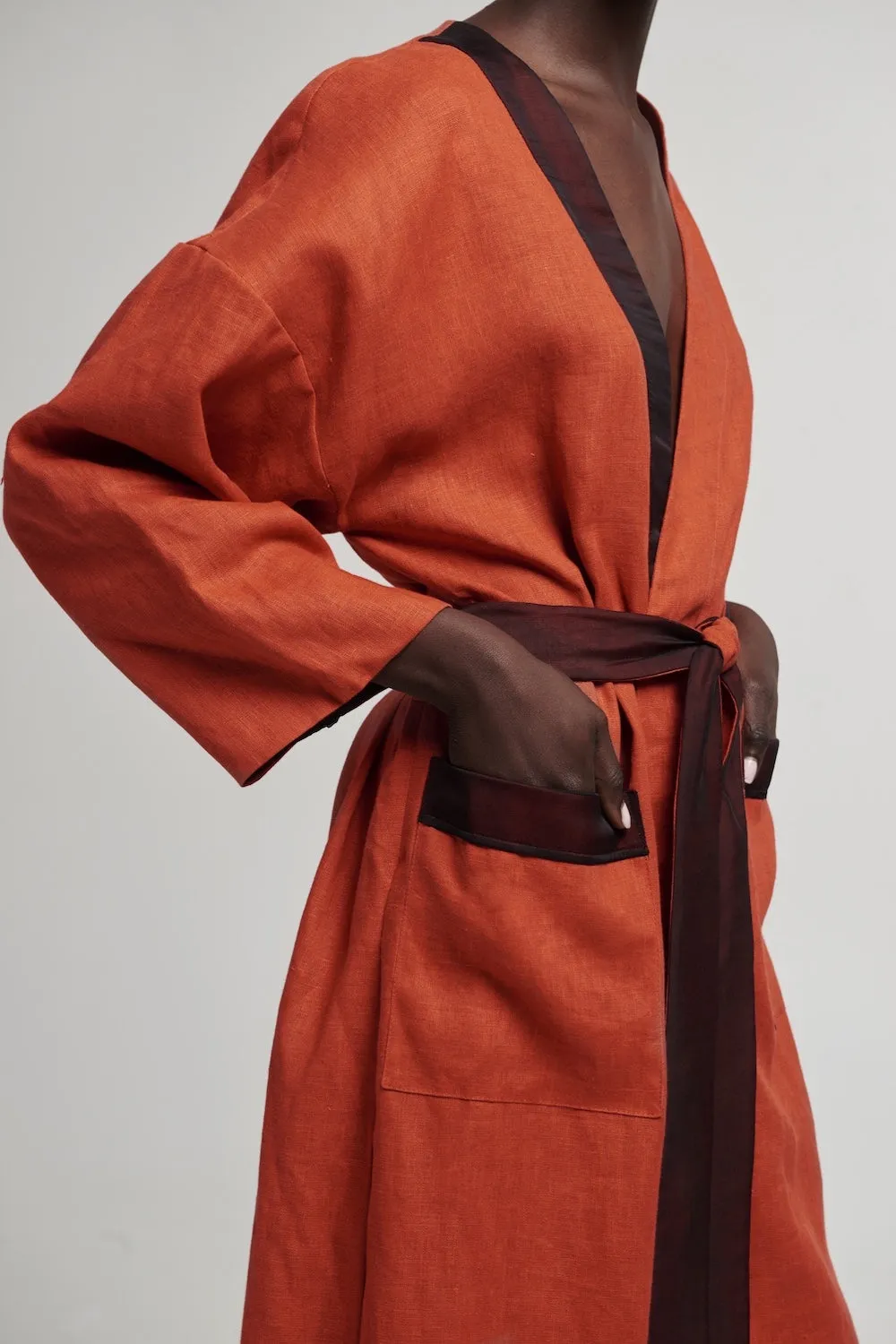 Halos Robe in Burnt Orange