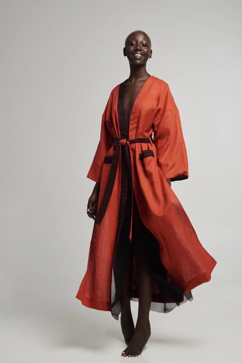 Halos Robe in Burnt Orange