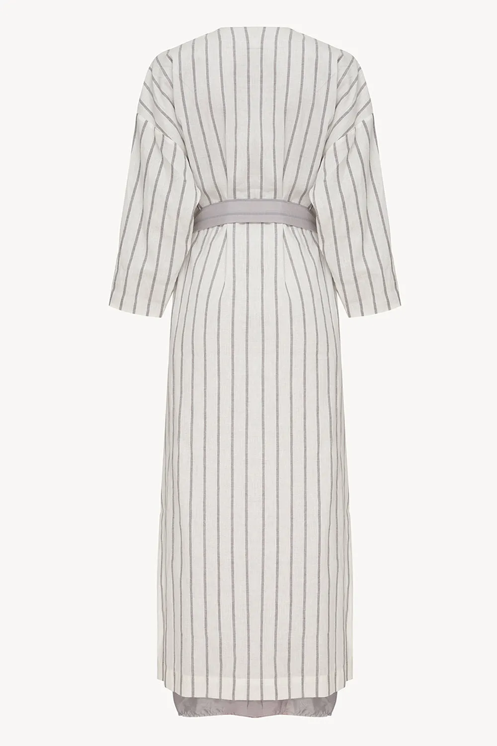 Halos Robe in Dusted Lines on White