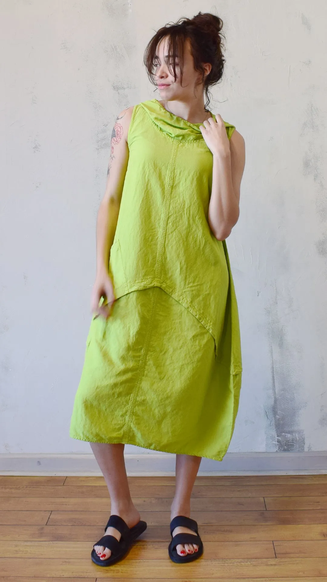 Hooded Lime Dress