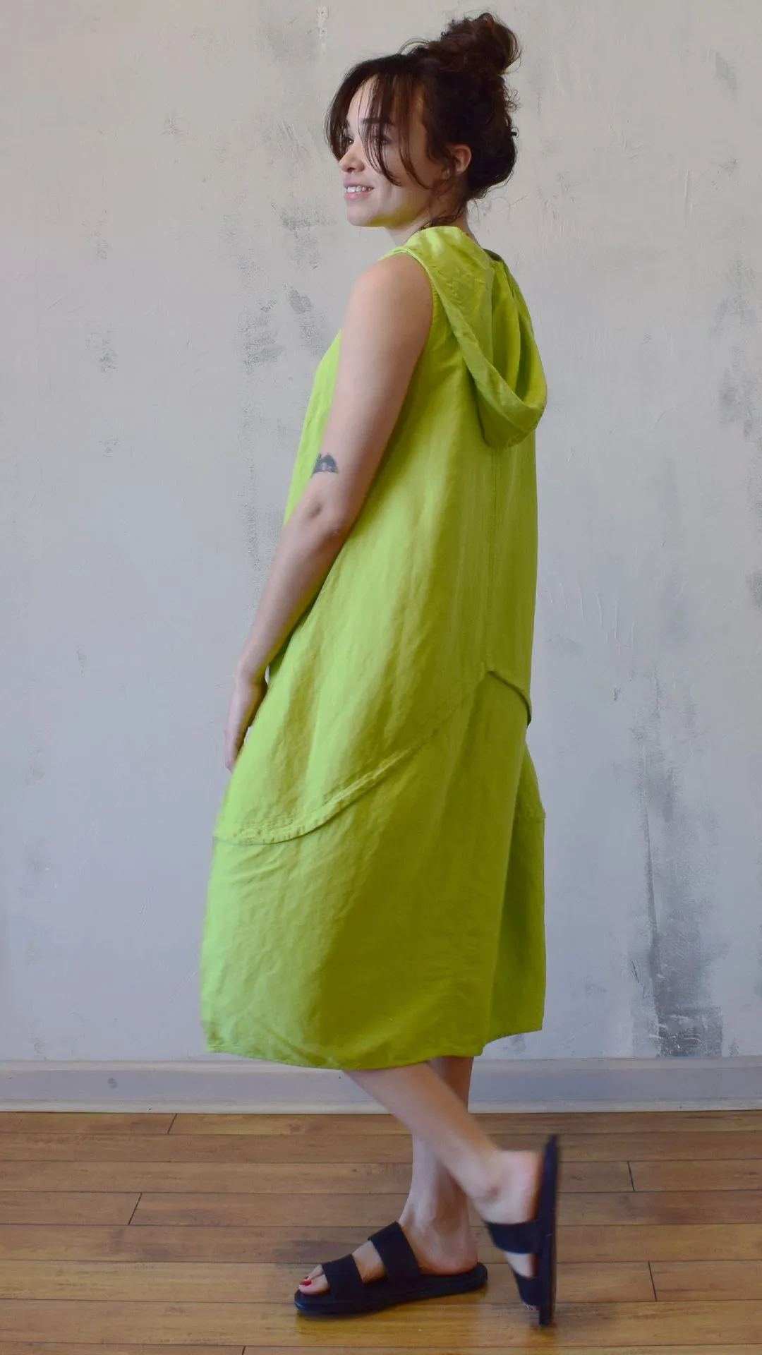 Hooded Lime Dress