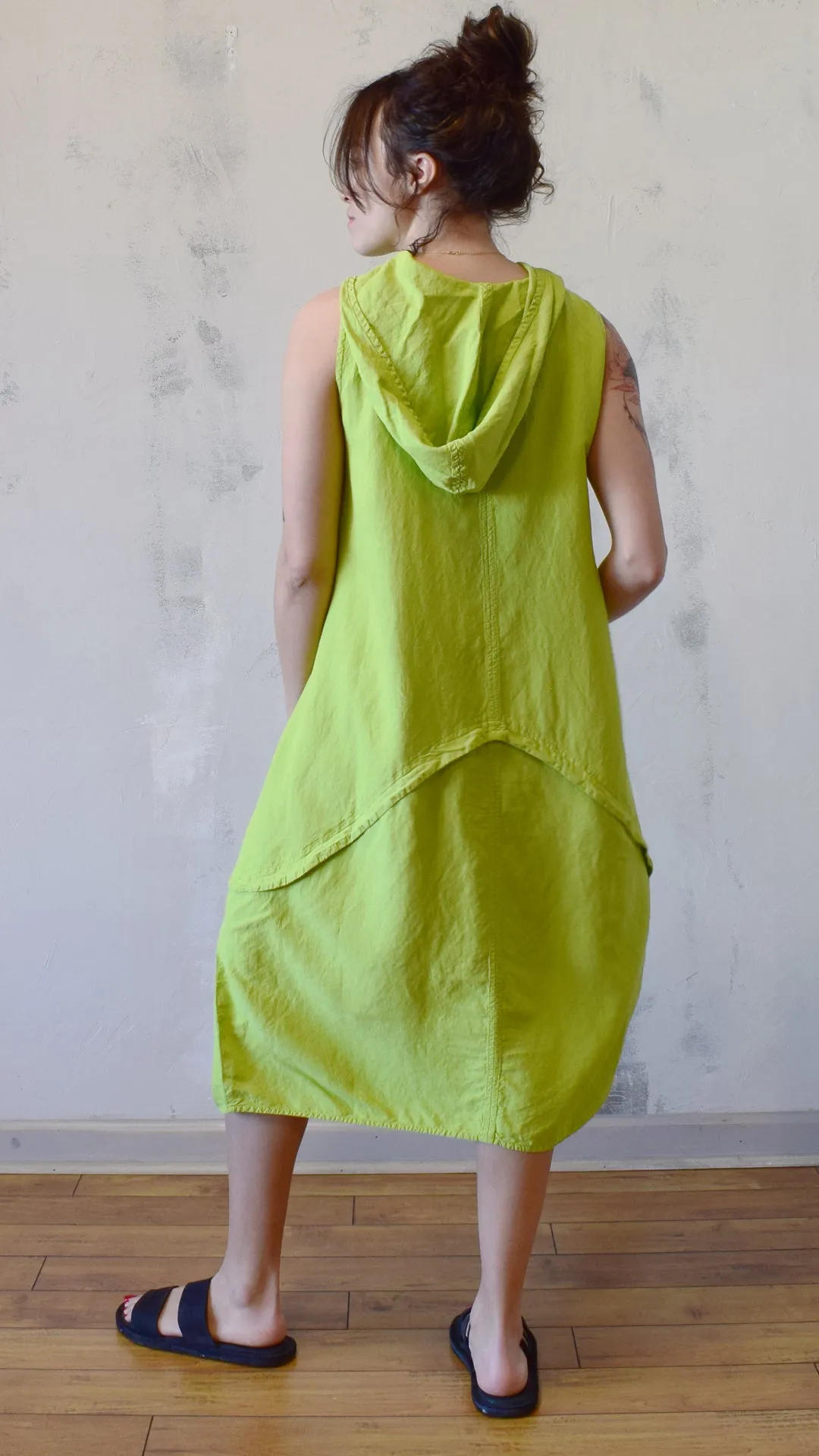 Hooded Lime Dress