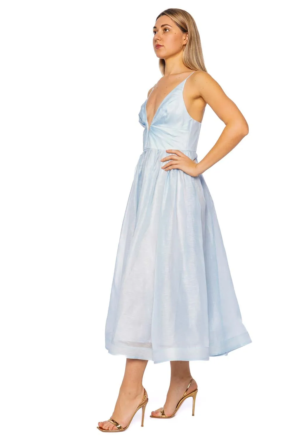 Illuminate Mint V Neck Midi Dress