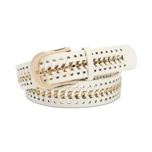INC International Concepts Women's Chain Link Faux Leather Belt
