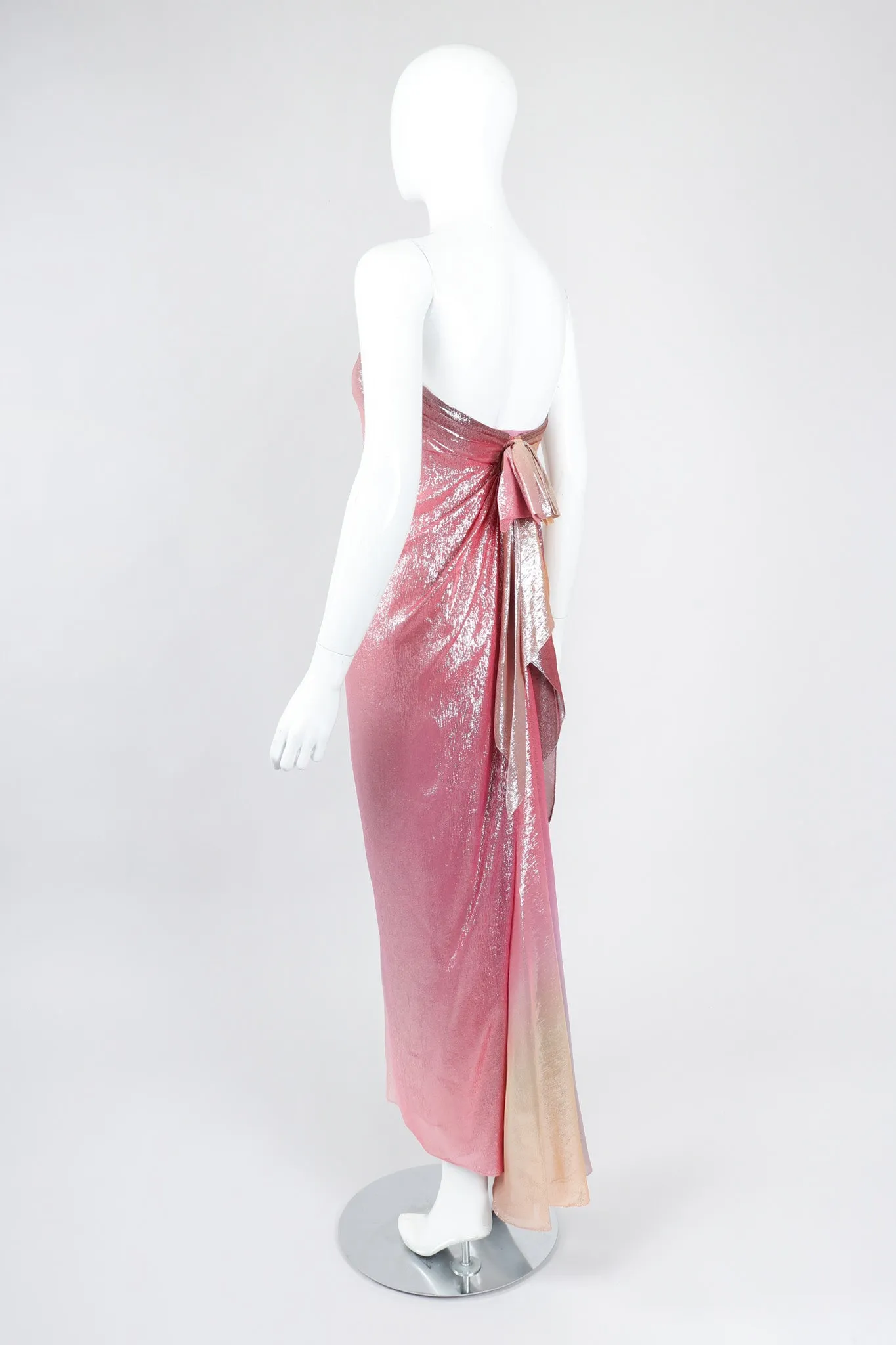 Iridescent Lamé Strapless Gown