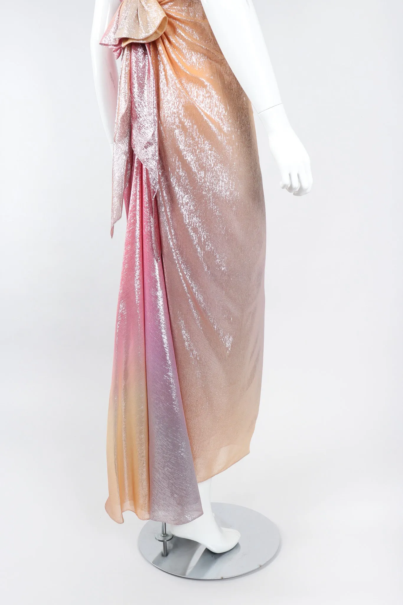 Iridescent Lamé Strapless Gown