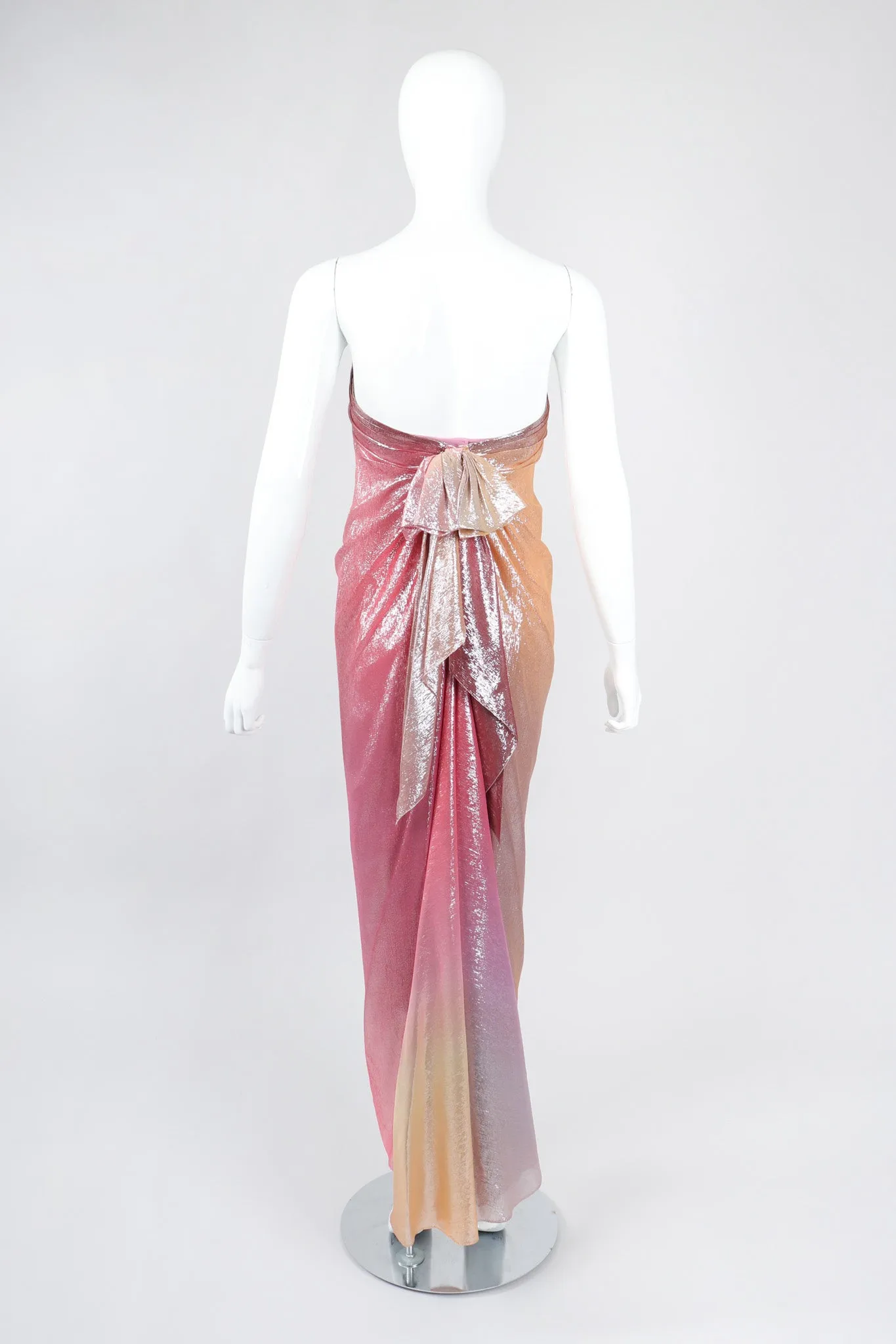 Iridescent Lamé Strapless Gown