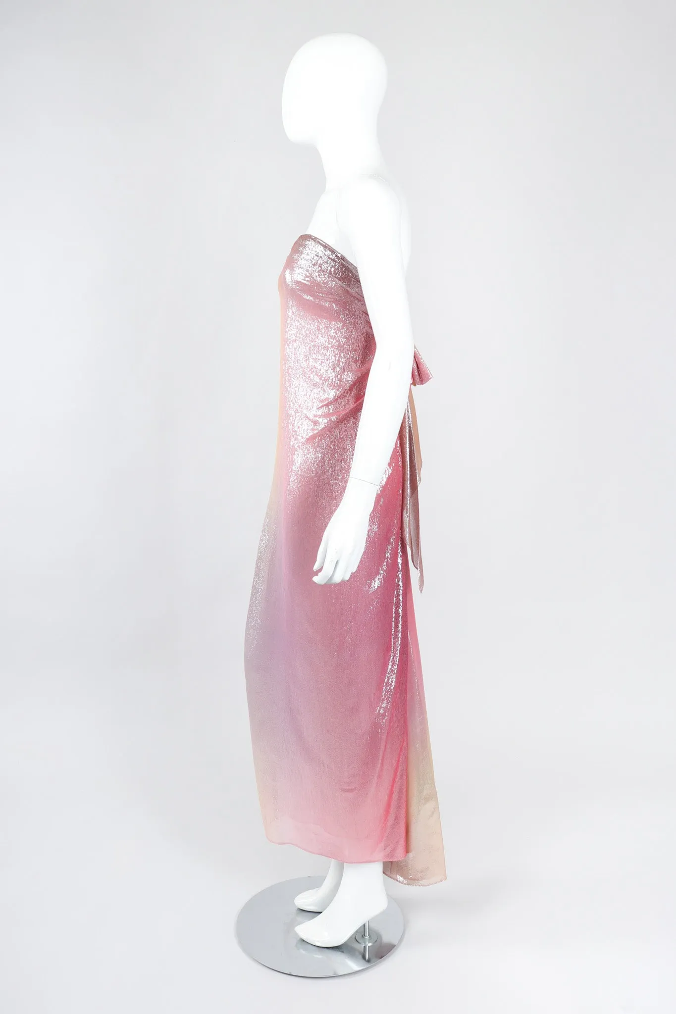 Iridescent Lamé Strapless Gown