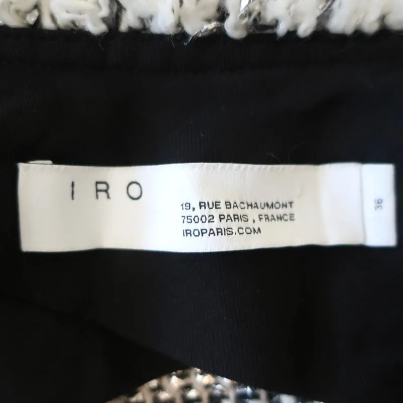 IRO Jacket Unplug Silver/White Metallic Tweed Size 36 Open Front