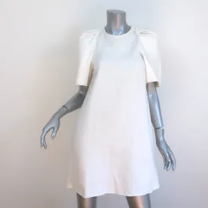 Isabel Marant Etoile Godwin Puff Sleeve Mini Dress Cream Linen-Blend Size 36 NEW