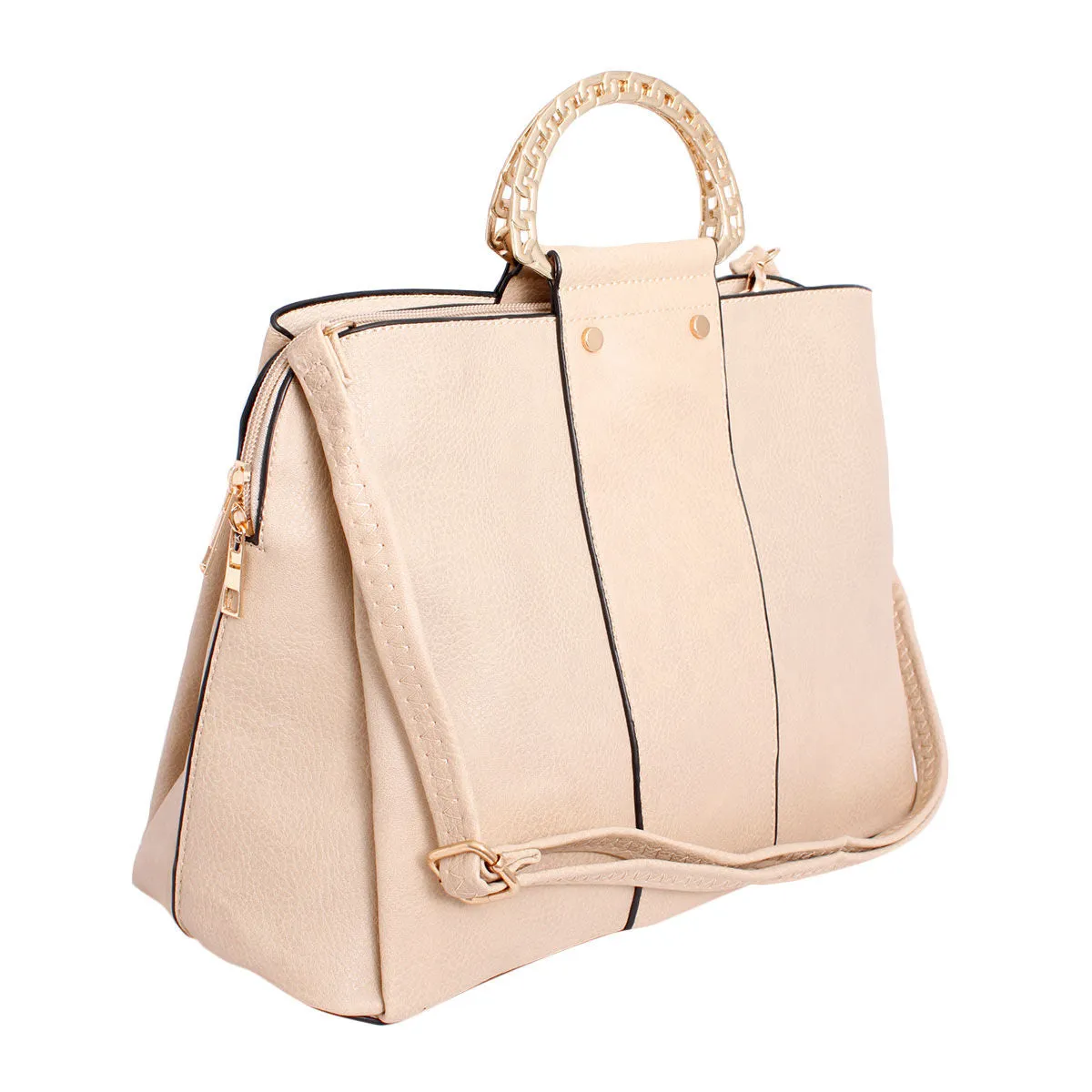 Ivory Rigid Top Handle Handbag