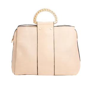 Ivory Rigid Top Handle Handbag