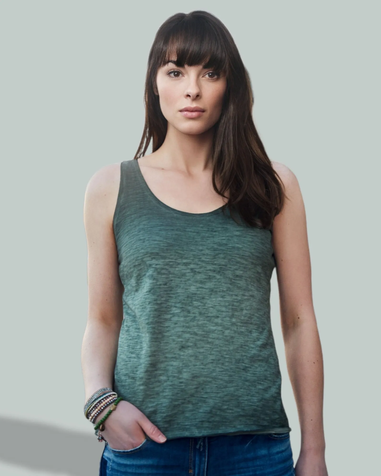 JAN 8017 ― Damen Bio-Baumwolle Flammgarn Tank Top - Graphite Grau