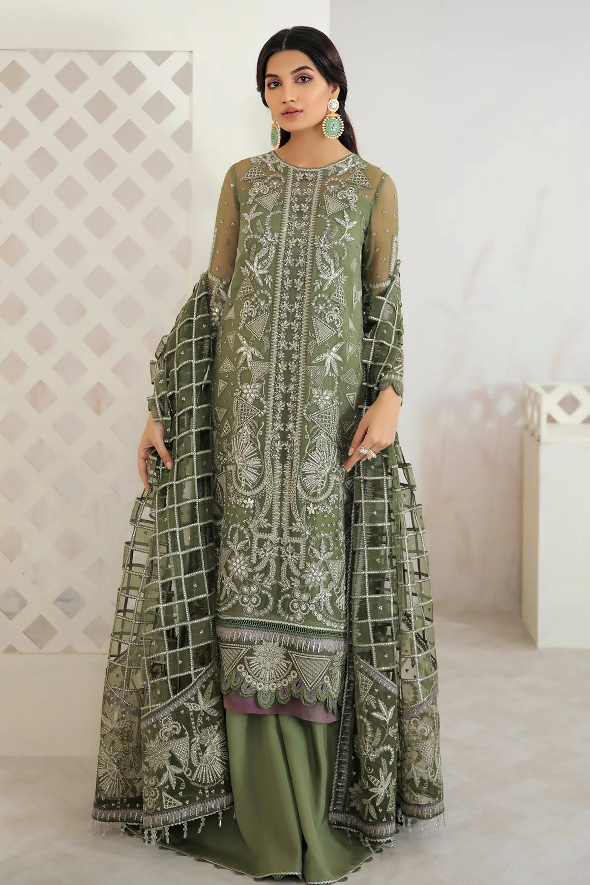 Jazmin Embroidered Chiffon 2022 | FUSION OF DELUXE | GARDEN GREEN
