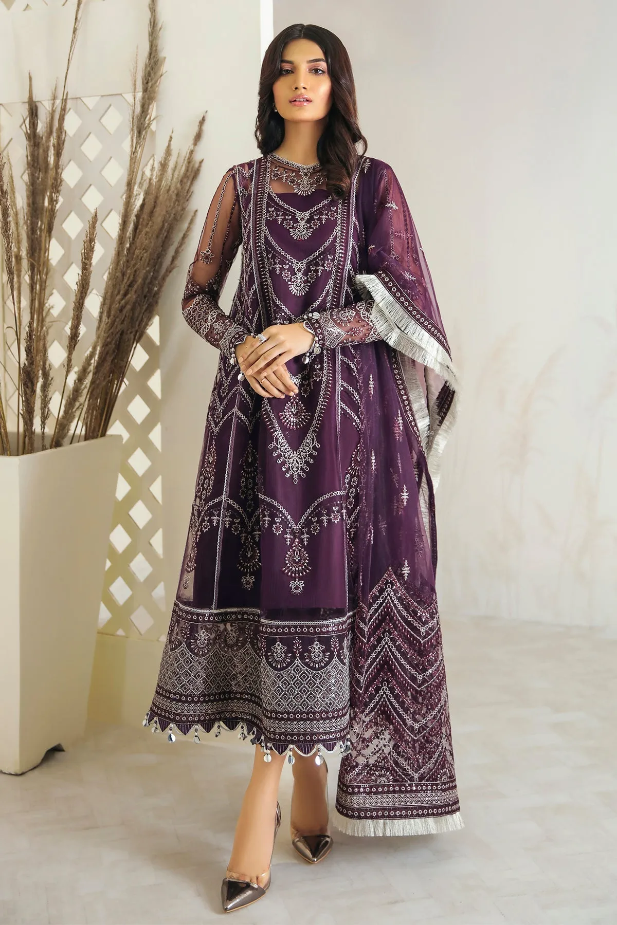 Jazmin Embroidered Chiffon 2022 | FUSION OF DELUXE | PURPLE MELODY