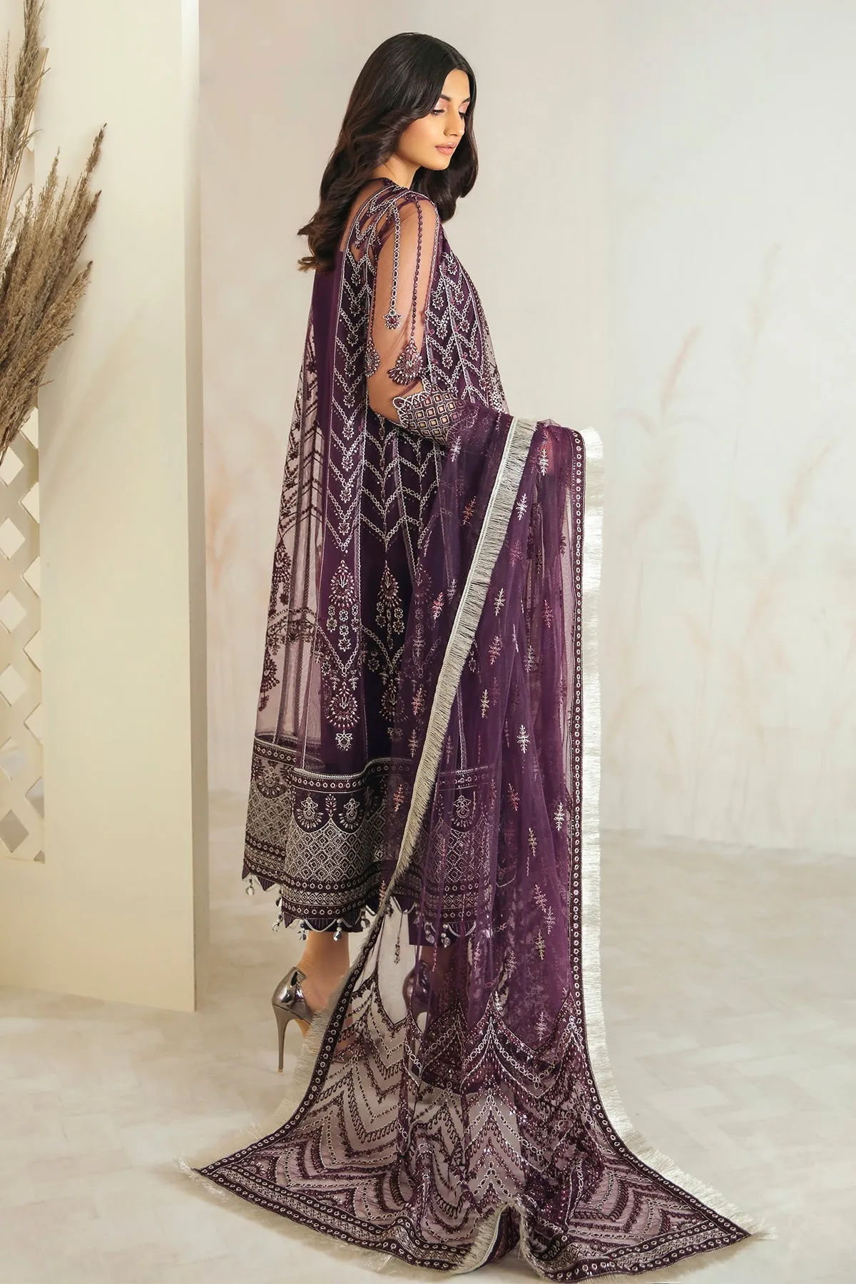 Jazmin Embroidered Chiffon 2022 | FUSION OF DELUXE | PURPLE MELODY