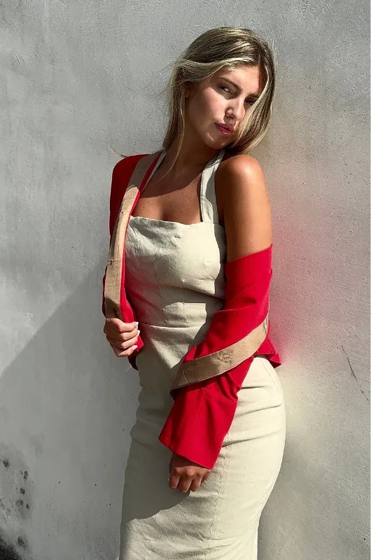JEWELL Red Brushed Silk Blouse