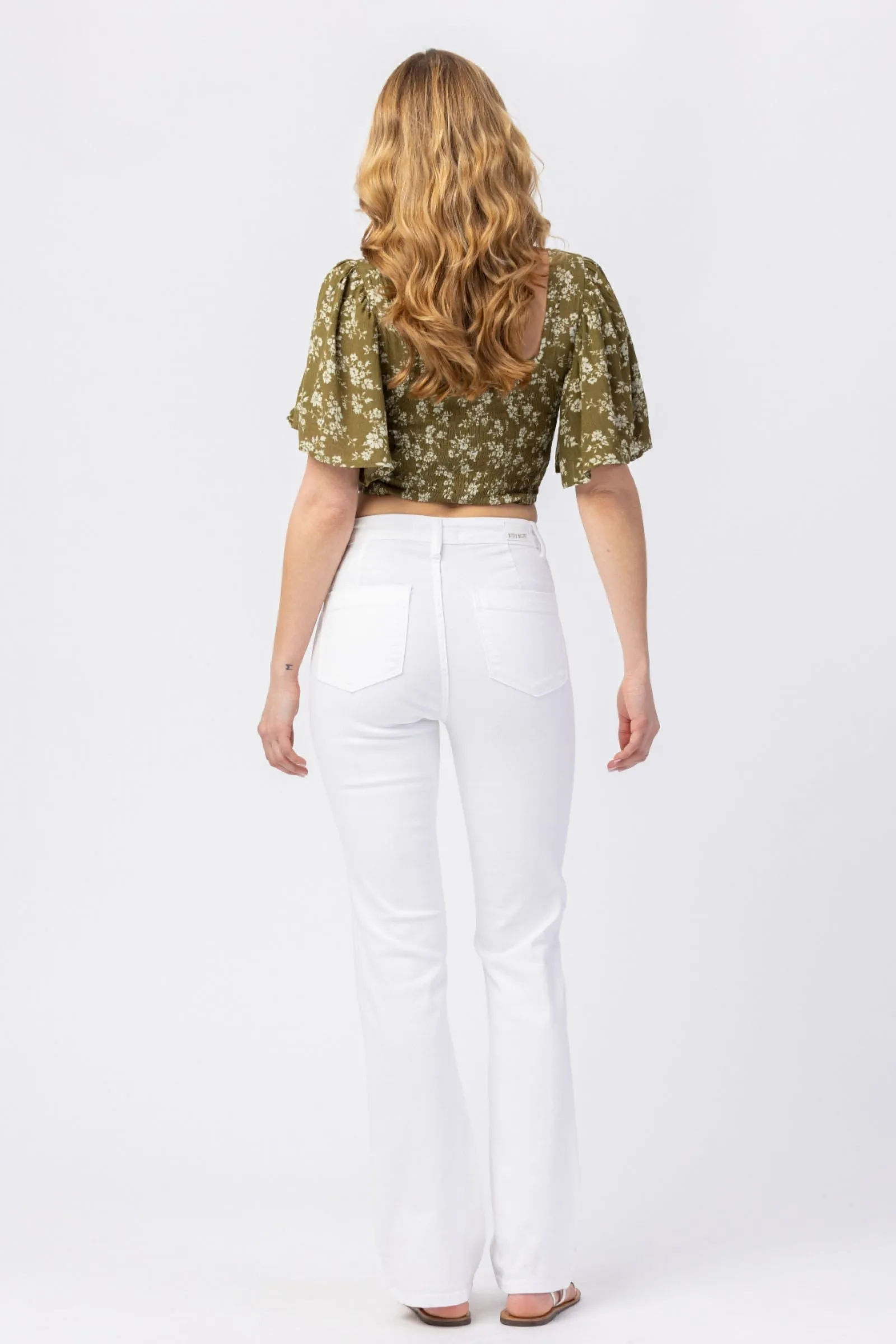 Judy Blue White HI-Waist Boot Cut Jeans