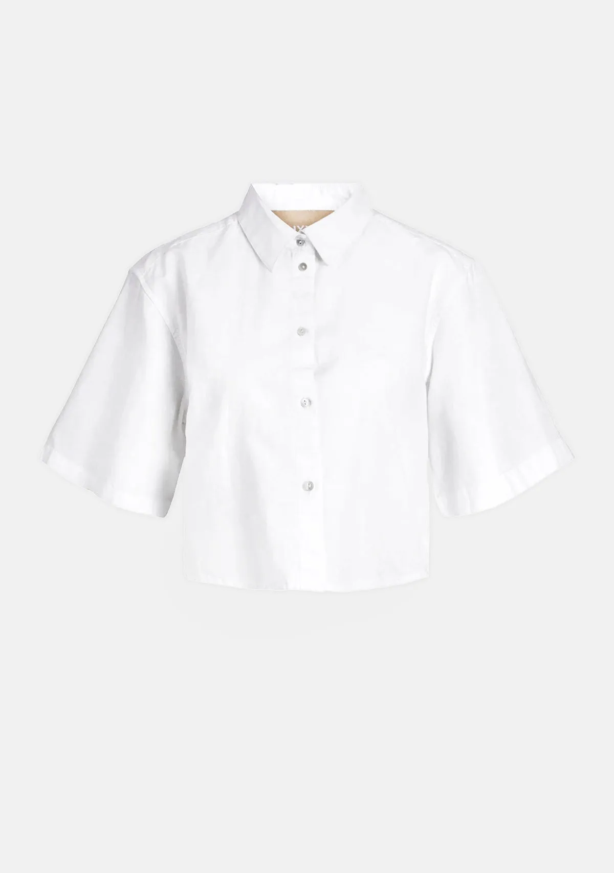JX Lulu SS Cropped Linen Blend Shirt
