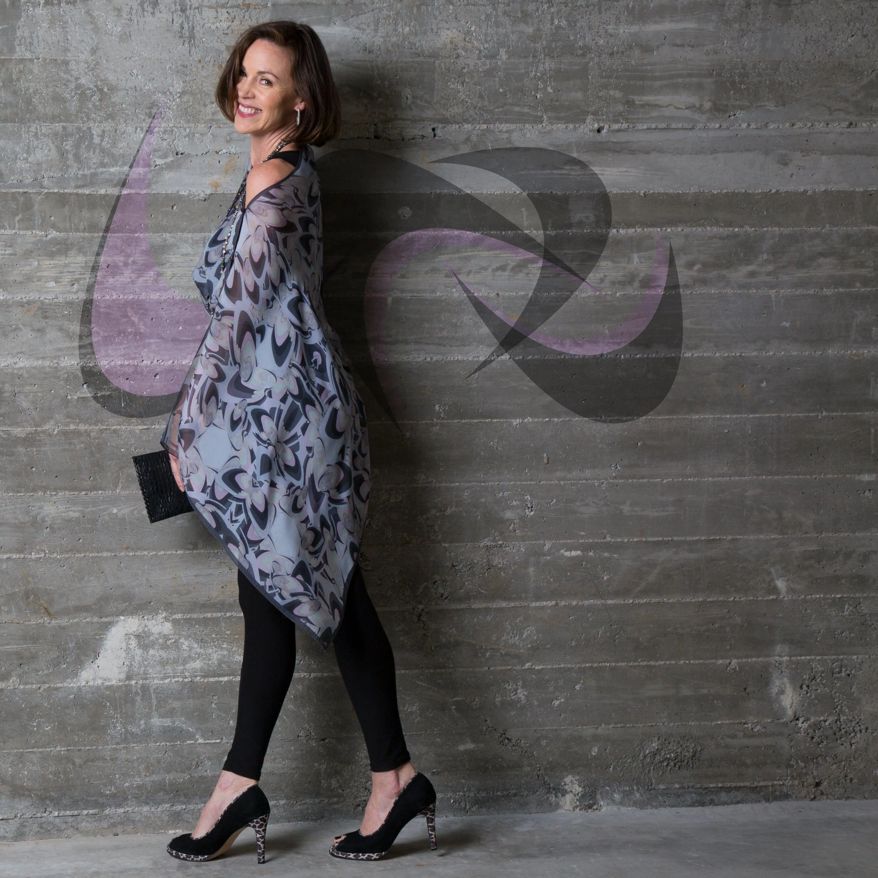 Kaleidoscope Silk Chiffon Scarf Wrap