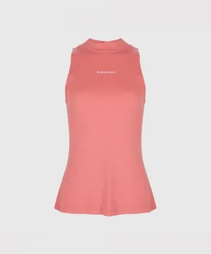 KANDINI Half-neck Sleeveless T-shirts - Coral