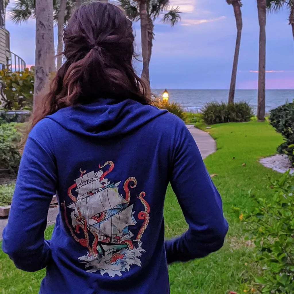 Kraken Lightweight Zip Hoodie - Navy
