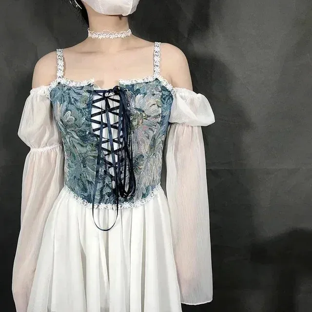 L Sexy Lolita Corset Shaper Ladies Slimming Bandage Corsets Underbust Bustier Top Women Lingerie Elegant Streetwear Clothes Blusas