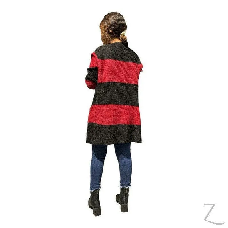 Ladies Open Front Woolly Cardigan | Long | "Zia"