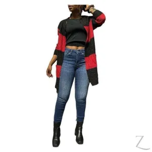 Ladies Open Front Woolly Cardigan | Long | "Zia"