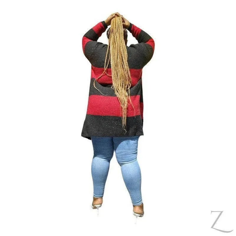 Ladies Open Front Woolly Cardigan | Long | "Zia"