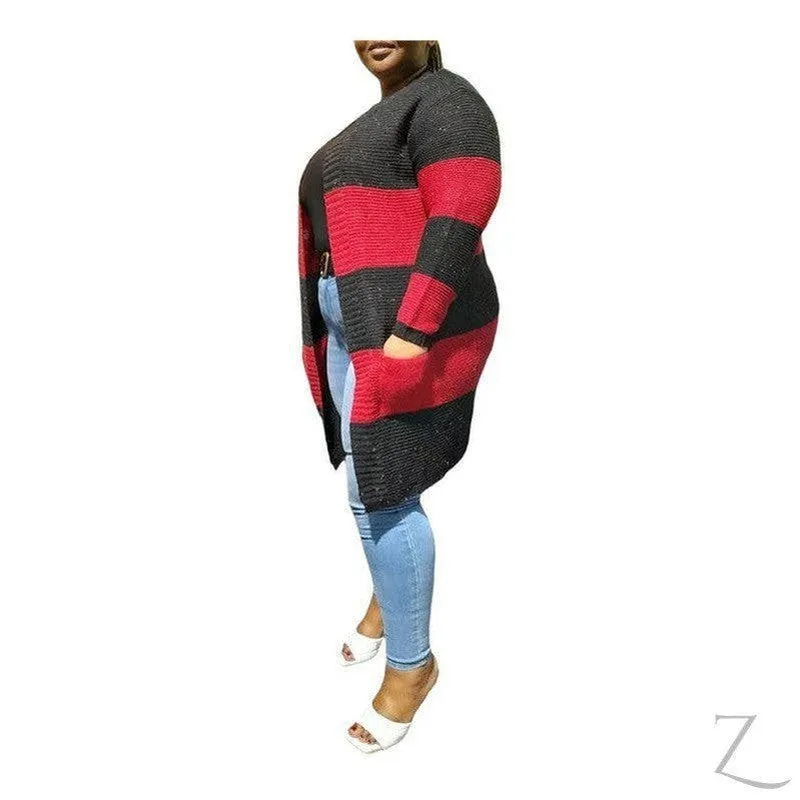 Ladies Open Front Woolly Cardigan | Long | "Zia"