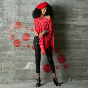 Lady in Red Silk Chiffon Scarf Wrap