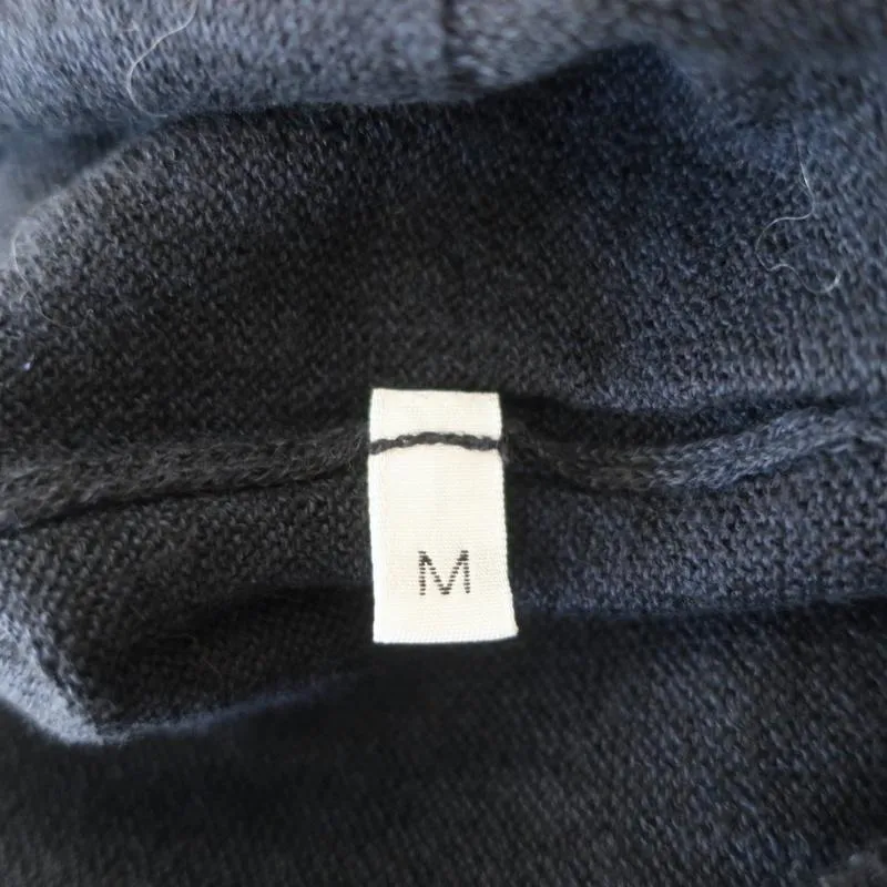 Lamberto Losani Cardigan Navy Linen-Cotton Pointelle Knit Size Medium NEW