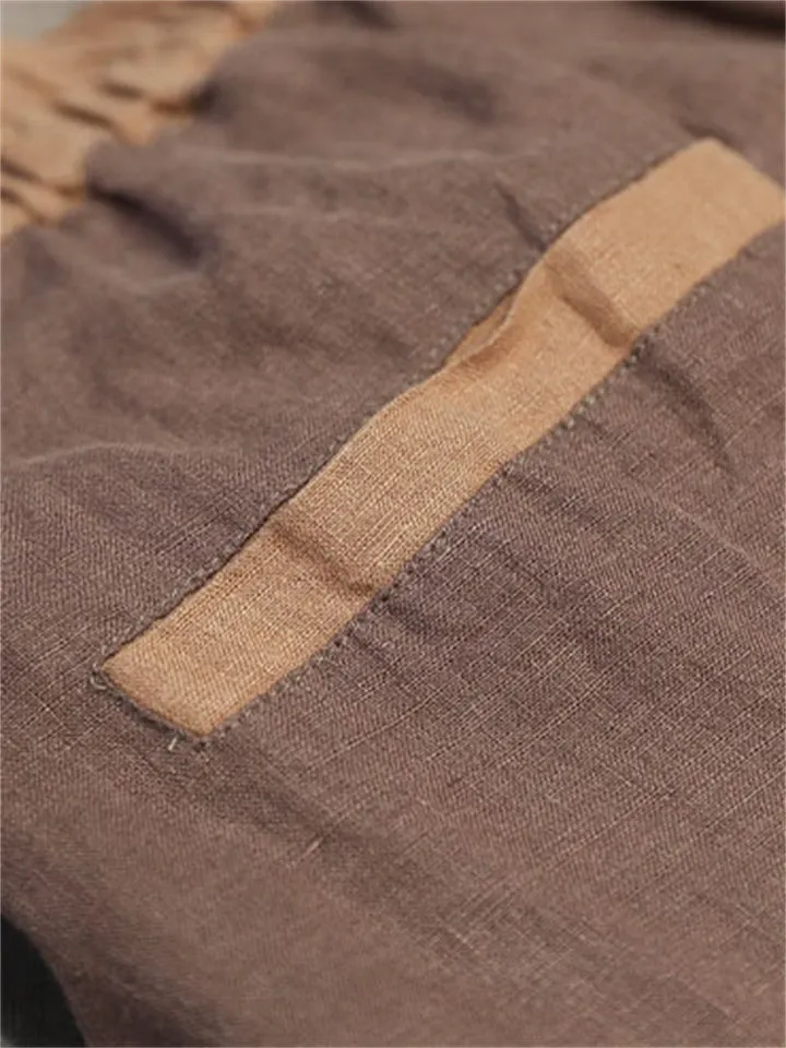 Leisure Autumn Pleated Linen Harem Pants for Women